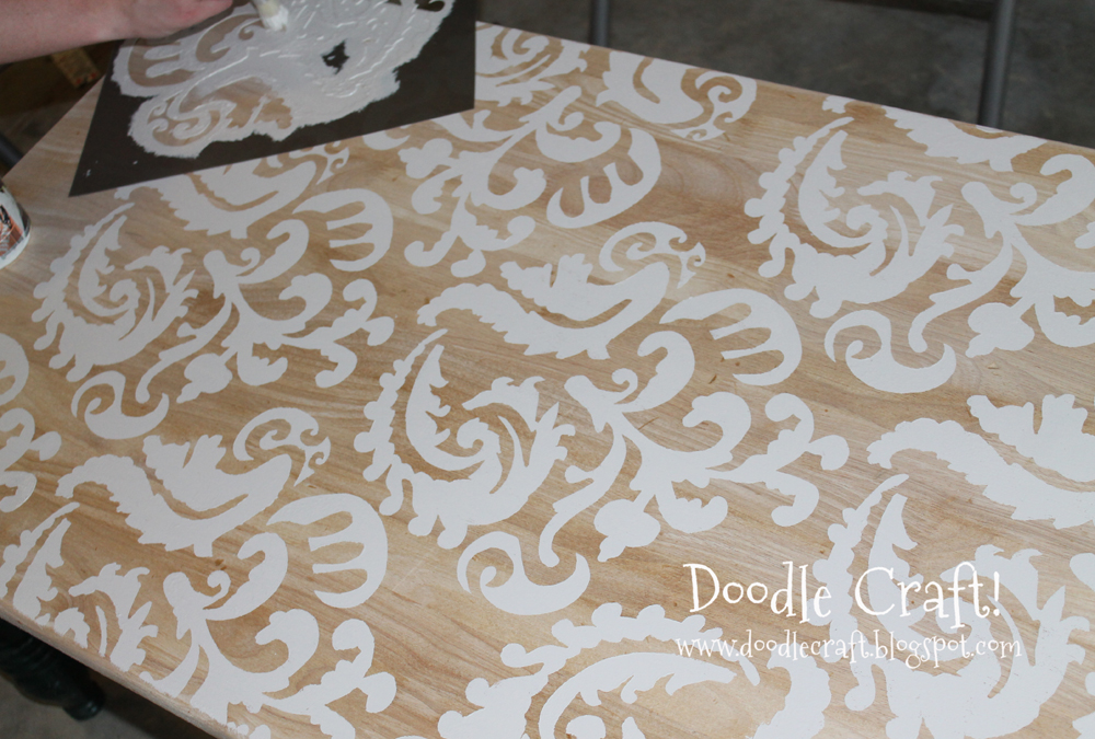 Stenciling a Coffee Table!