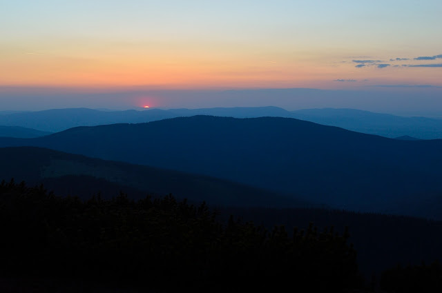 Sunset in the mountains. Alone with the nature on Pilsko, Poland DSC 0090