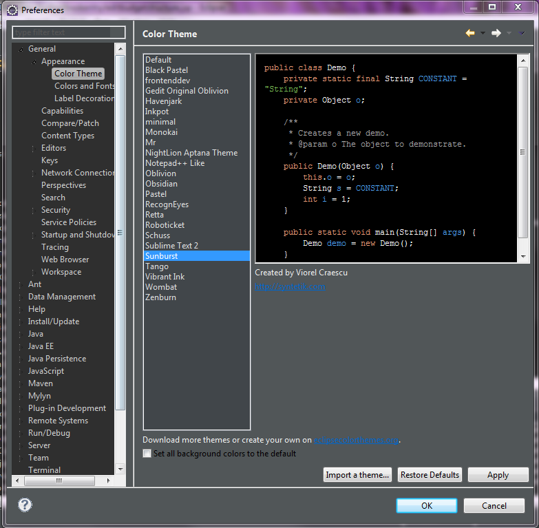 Java Based Tutorials: Apply New Dark Theme To Eclipse IDE