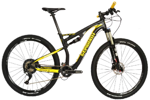 black and yellow mountain bike