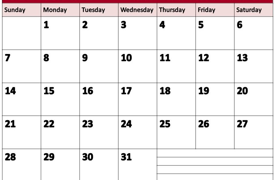 2011: Blank August 2011 Calendar