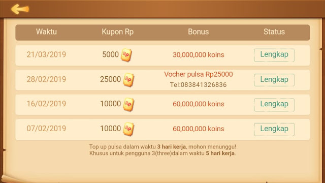 Bukti Dapat Pulsa 25K Dari ''Higgs Domino Island-Gaple QiuQiu Online Poker Game''