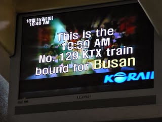 Taking the KTX Train from Seoul to Busan South Korea