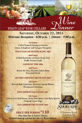 Stag's Leap Wine Dinner at Smoke Rise Inn, 10/22/11