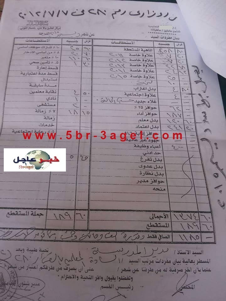 انفـراد " 9 مفردات مرتب لجميع المعلمين " بداية من المعلـم المساعـد لشهر ديسمبـر 2015 انفـراد " 9 مفردات مرتب لجميع المعلمين " بداية من المعلـم المساعـد لشهر ديسمبـر 2015