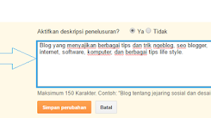 Cara mengoptimalkan meta description di blogger
