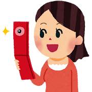 携帯電話カメラ撮影のイラスト「写メ」
