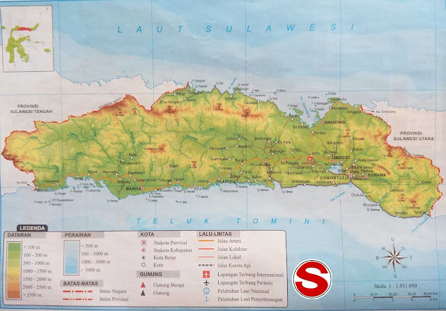 Gambar Peta Atlas Provinsi Gorontalo