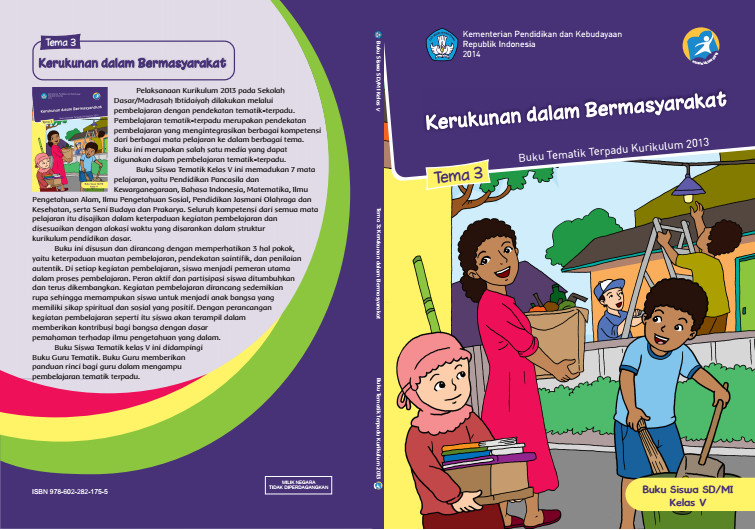 Download Buku Tematik Kurikulum 2013 SD/MI Kelas 5 Tema 3 Kerukunan dalam Bermasyarakat Edisi Revisi Format PDF