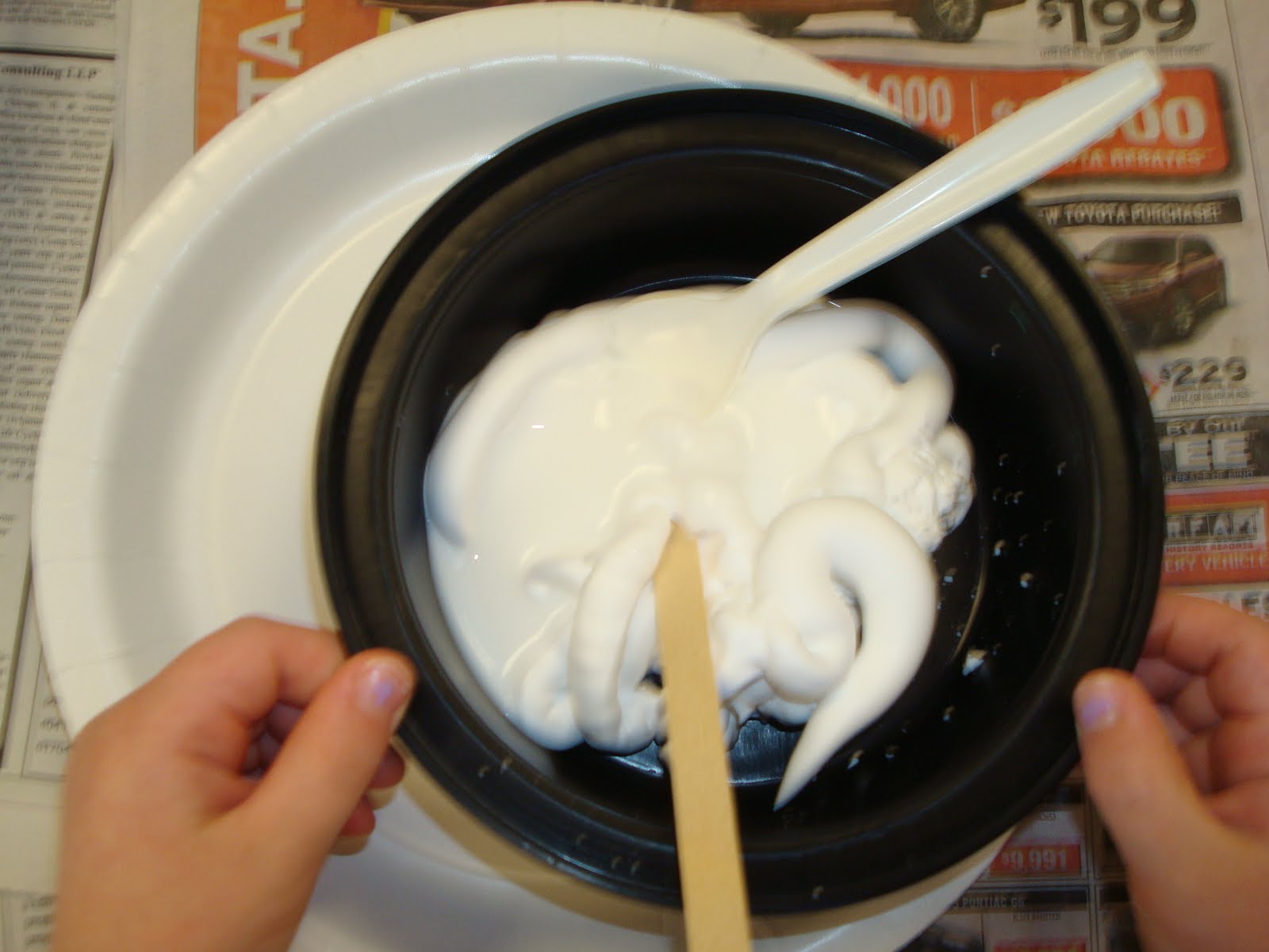 Trinity Preschool Mount Prospect Snowman made from shaving cream and glue