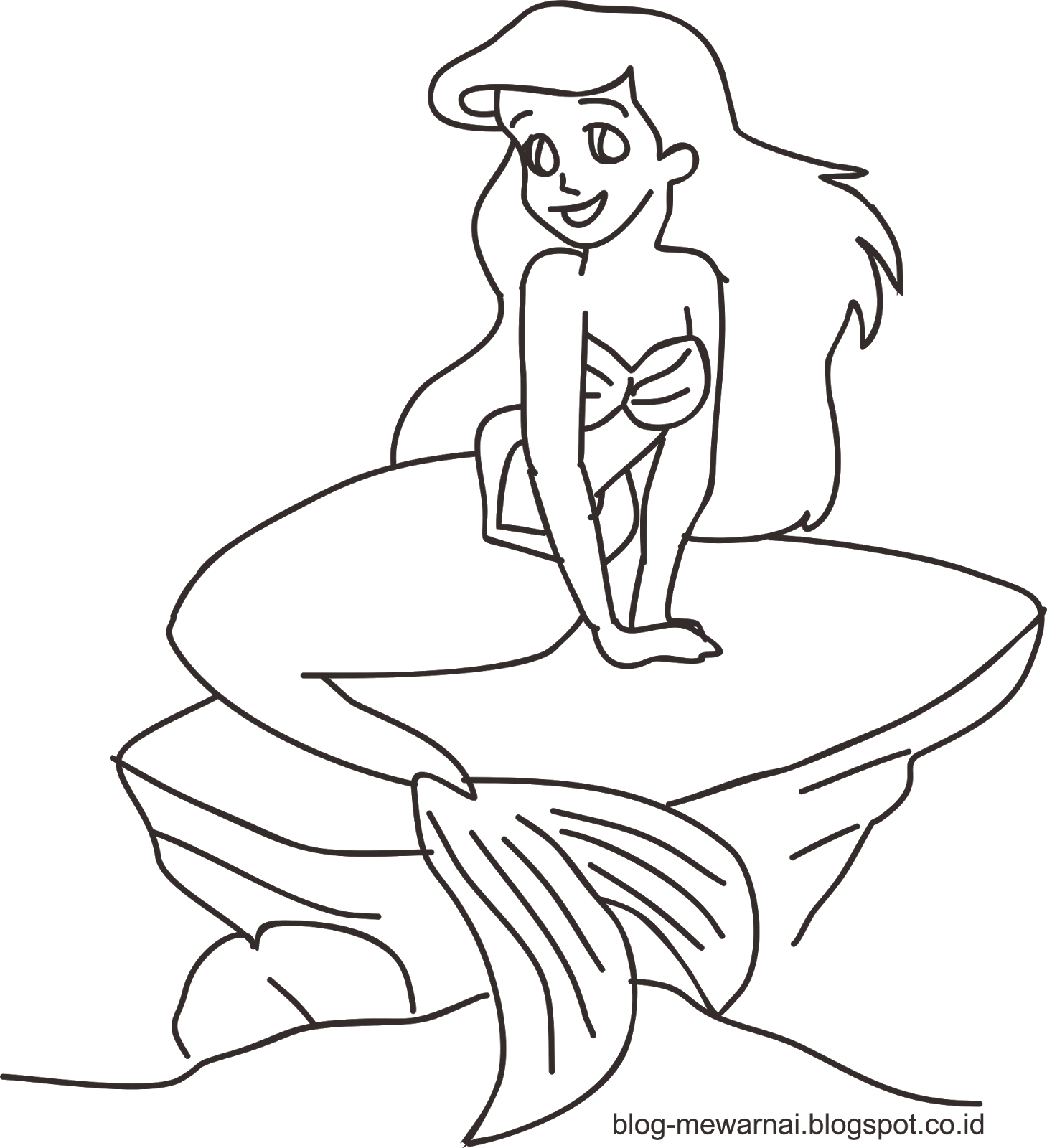 Contoh Gambar Gambar Mermaid Untuk Mewarnai KataUcap