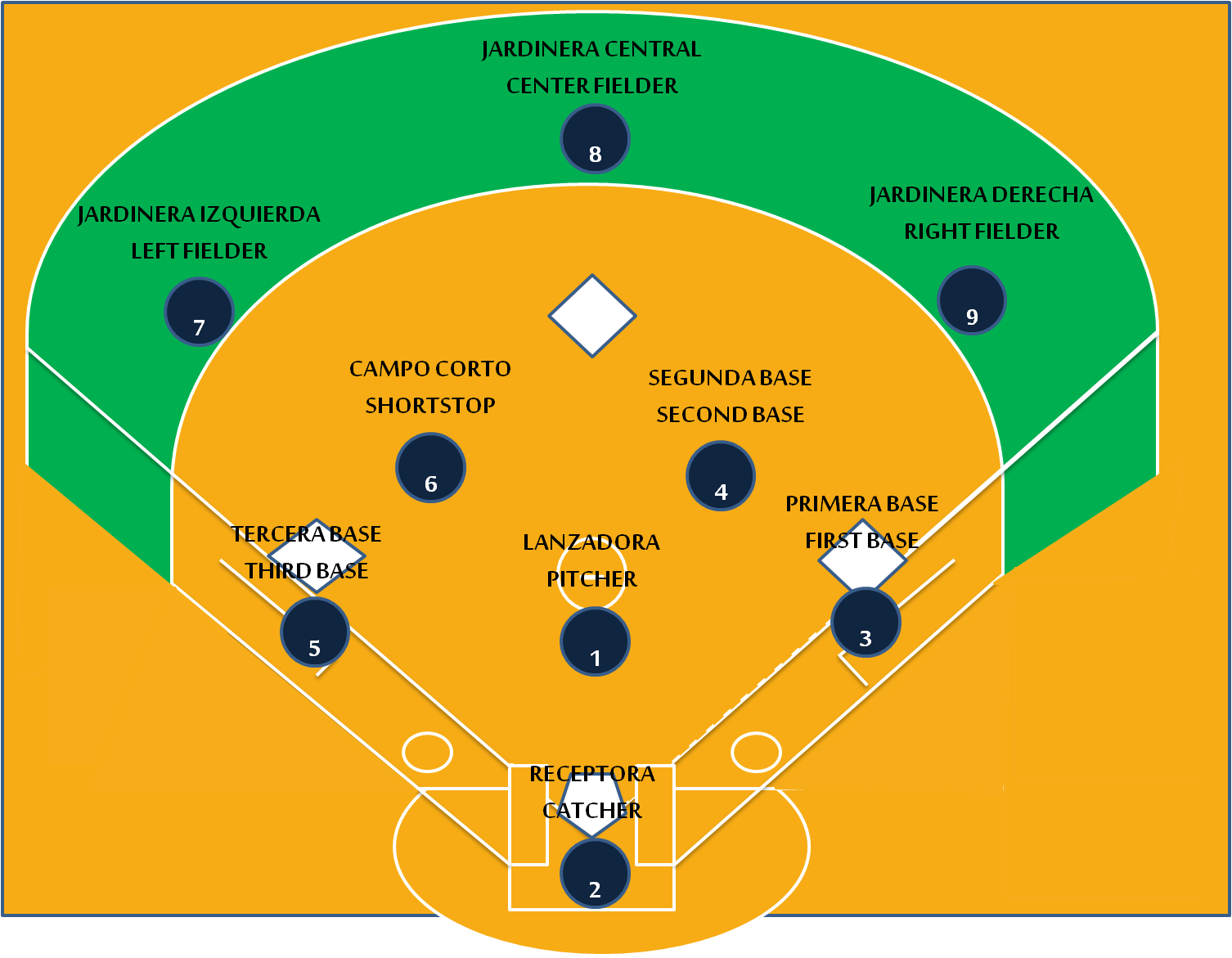 Al Menos Secretar Sexo Campo De Beisbol Con Sus Posiciones Luna Nuez