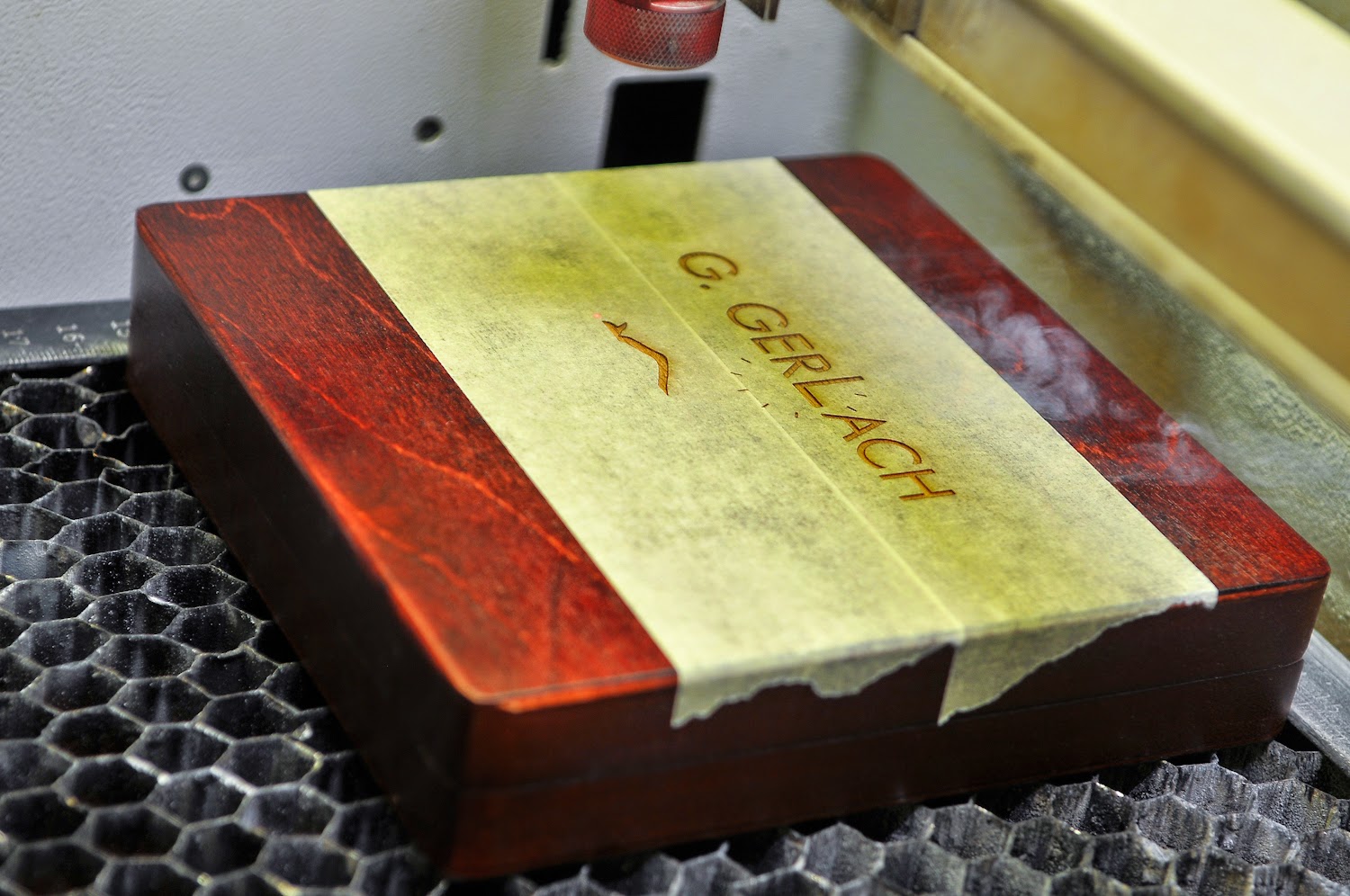 Wood Presentation Boxes: Laser Engraving Colour Infill 