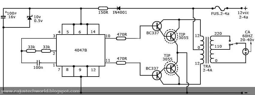 Raju's Tech World: How to make 40 Watt Inverter