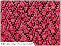 Lace knitting. Chart no.12 - Multiple of 10 sts, + 7