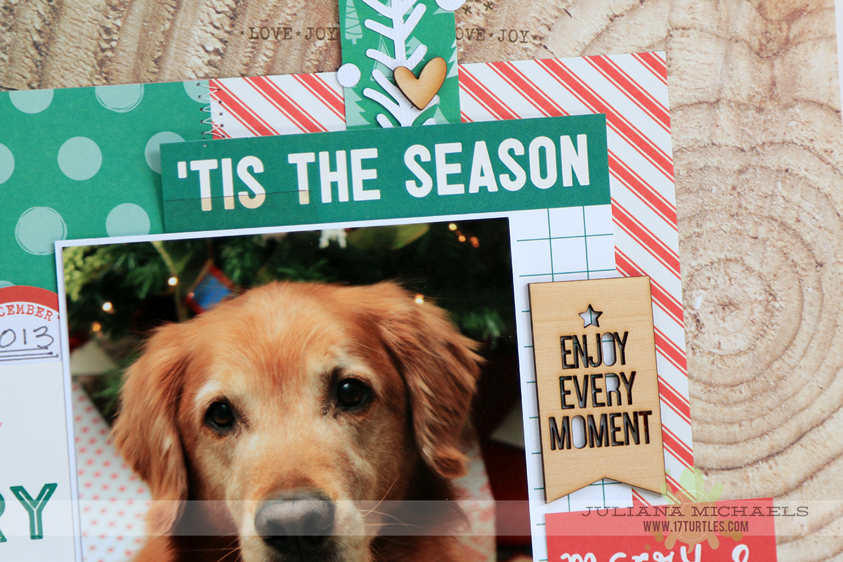 Christmas Scrapbook Page Ideas for Dogs by Juliana Michaels featuring Elle's Studio Good Cheer