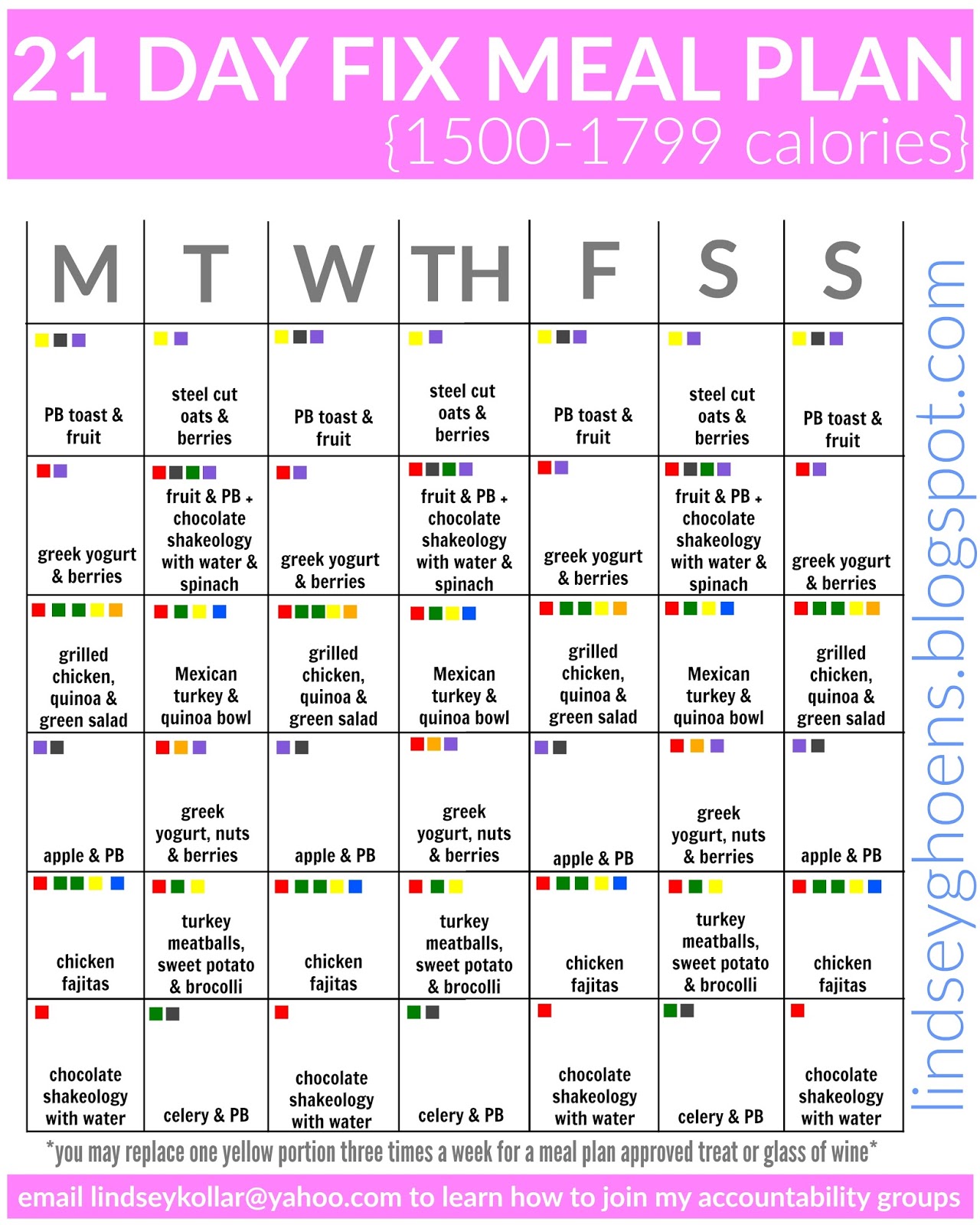 21 Day Fix Meal Plan Printable - Get Your Hands on Amazing Free Printables!