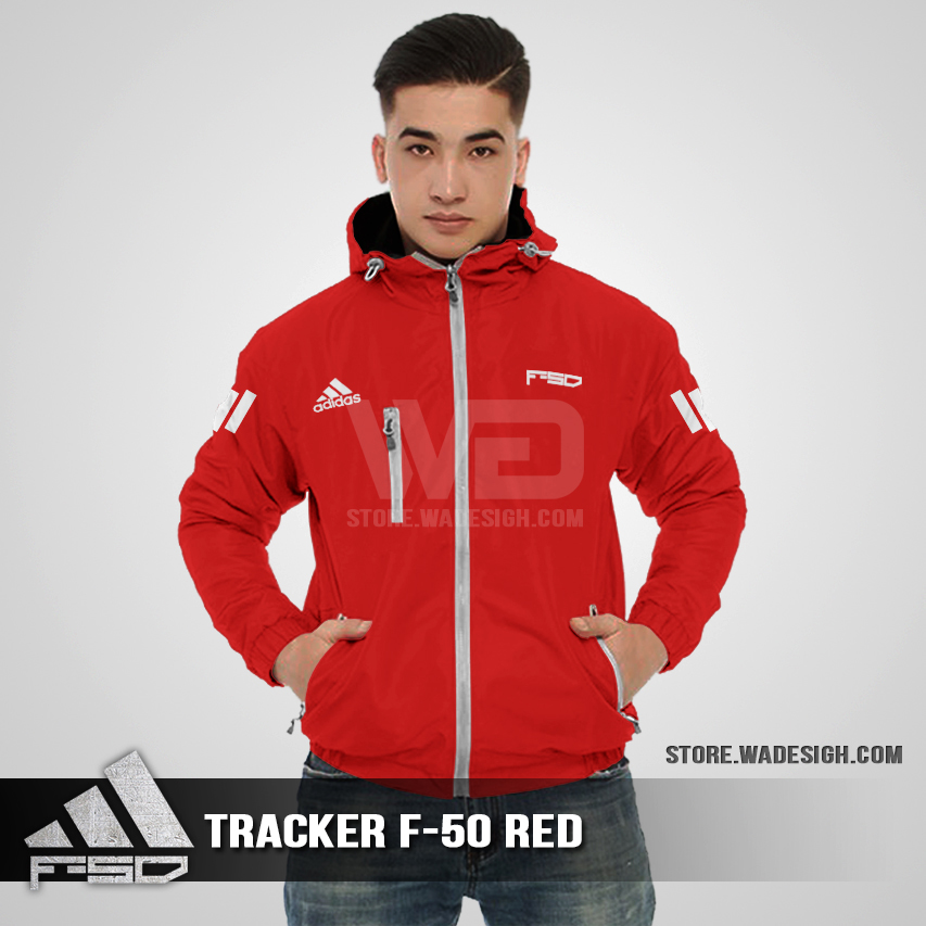 Jaket Tracker Waterproof Adidas F-50 Merah
