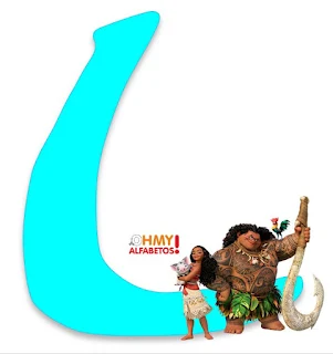 Alfabeto de Moana con Maui, Heihei y Pua.  Moana's Alphabet with Maui, Heihei and Pua. 