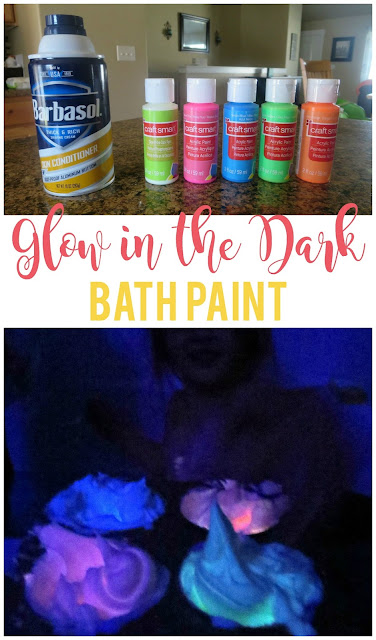 Glow in the Dark Bath Paint--a great indoor activity and so much fun for the kids!