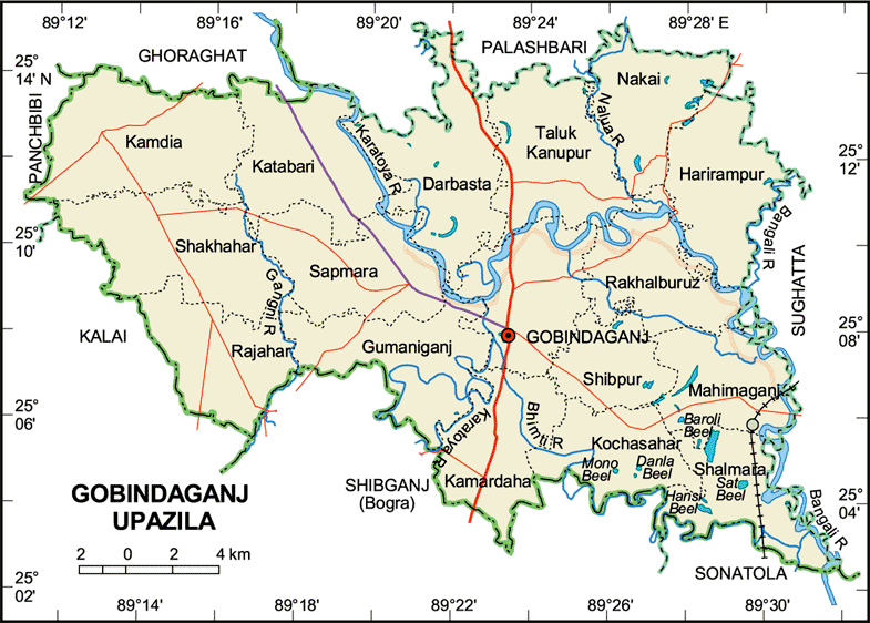 Gaibandha Sadar Upazila Map Gaibandha: Map Of Gaibandha District