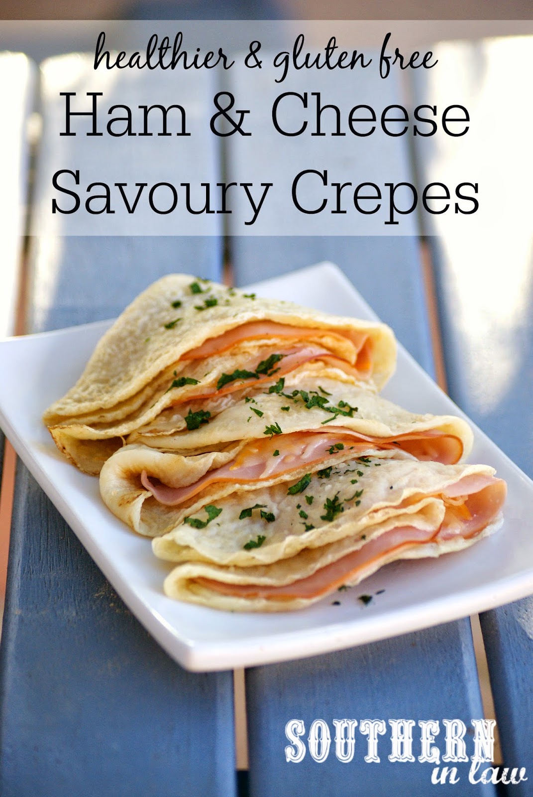 Healthier Ham and Cheese Crepes Recipe - low fat, gluten free, clean eating friendly, healthy dinner recipes