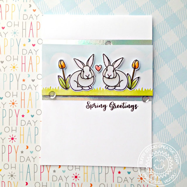 Sunny Studio Stamps: Spring Greetings Breakfast Puns Fancy Frames Rectangle Dies Loopy Letters Dies Cards by Franci Vignoli and Mona Toth