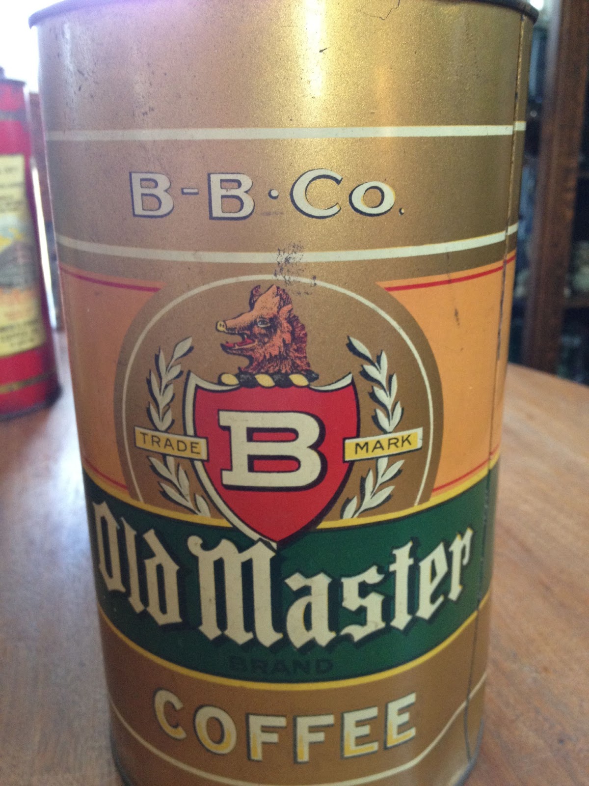 Antique Hunter Old Master Coffee Tin by Blodgett Beckley Co. Toledo Ohio