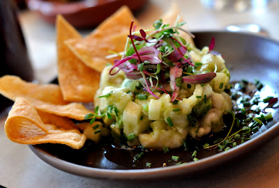 Citrus-Marinated Flounder Ceviche with Jicama, Avocado, and Housemade Tortilla Chips - Photo by Taste As You Go
