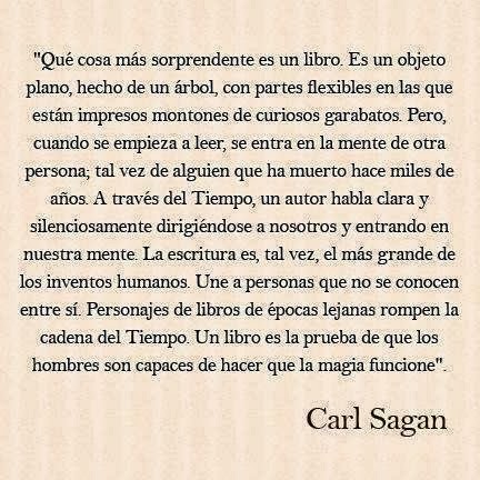 EL LIBRO, SEGÚN CARL SAGAN