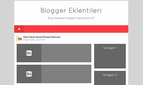 Blog Haberleri Widget Eklentisi Blog Haberleri Widget Eklentisi