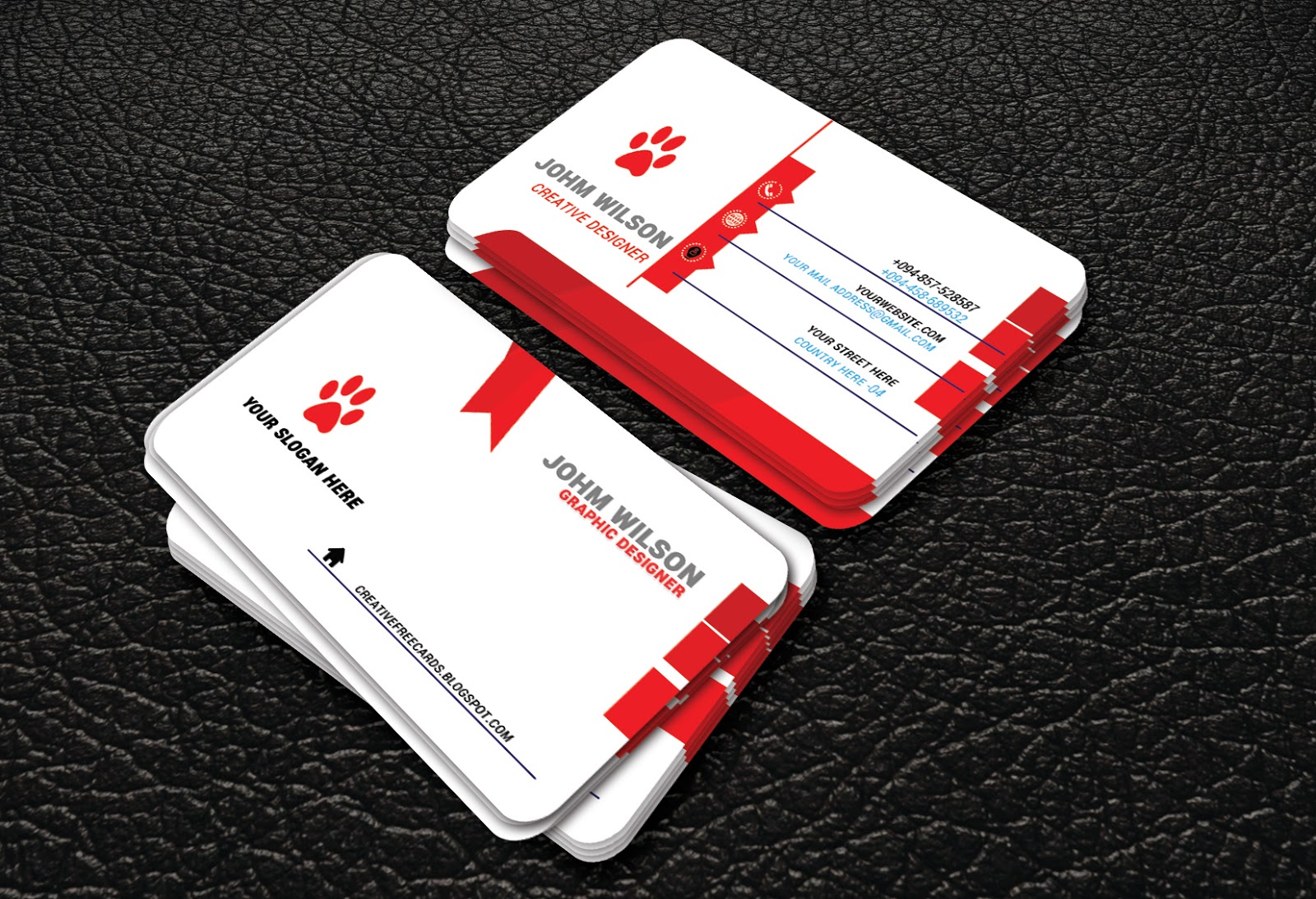 Red colour business card professional business card templates