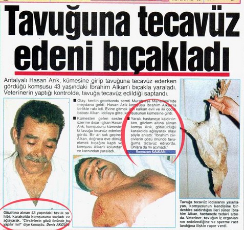 Τουρκία: Τον μαχαίρωσε επειδή βίαζε το κοτόπουλό του!!!