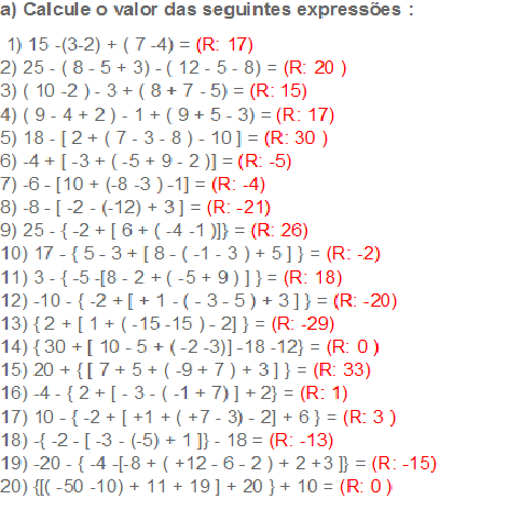 EXPRESSÕES NUMÉRICAS EXERCÍCIOS ATIVIDADES PARA IMPRIMIR (II ...