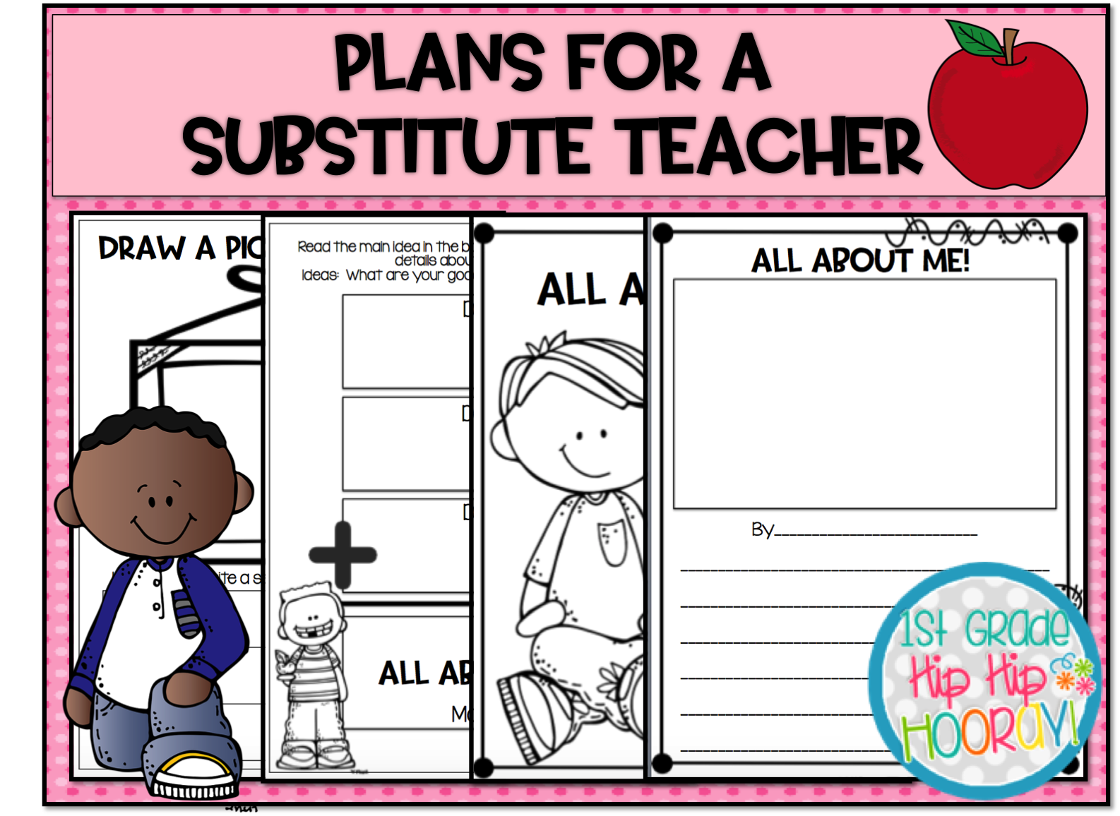 1st-grade-hip-hip-hooray-substitute-teacher-plans-editable