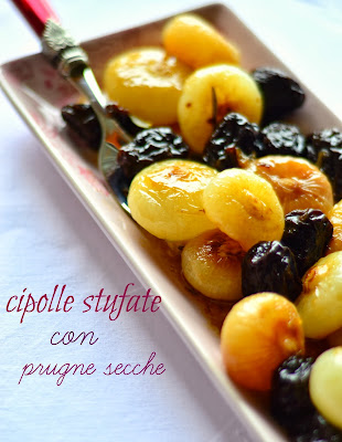 cipolle stufate con prugne secche