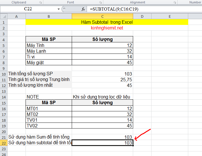 Cach Su Dung Ham Subtotal