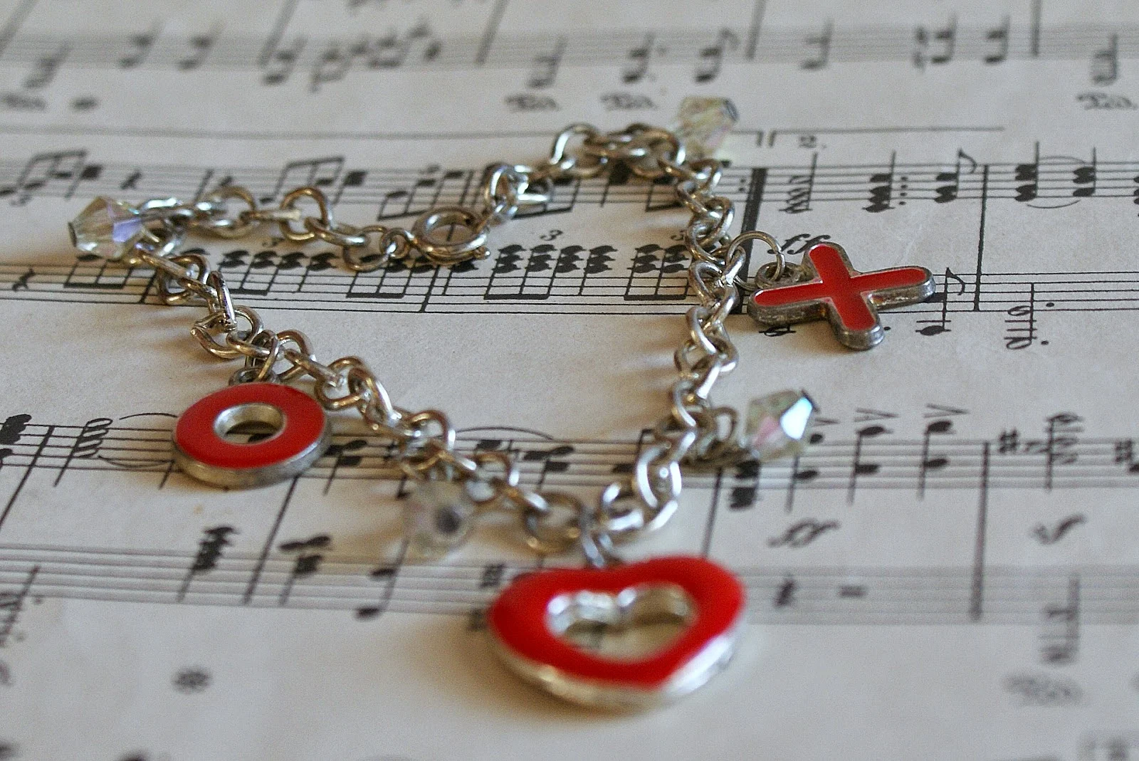 retro Valentine charm bracelet