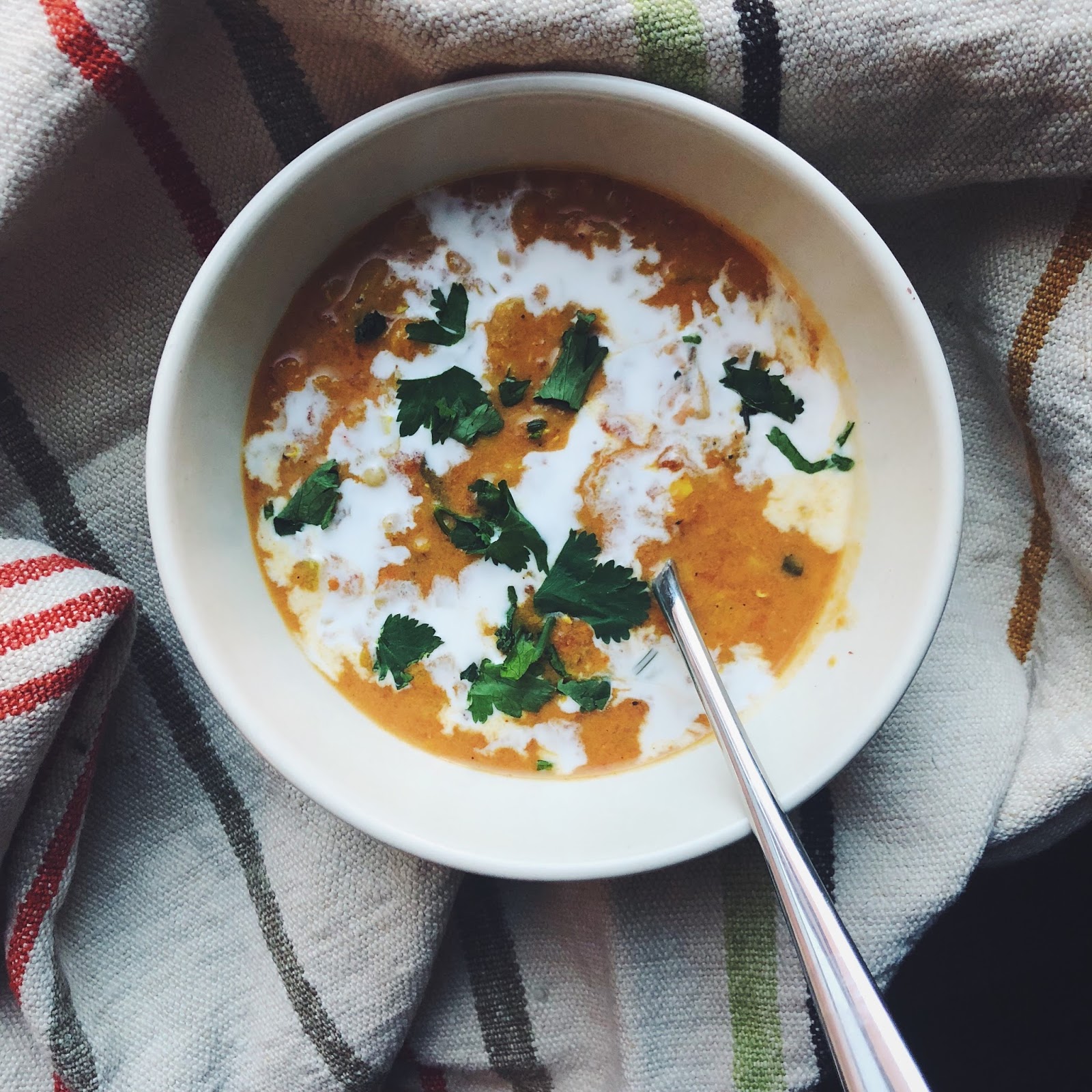 amour fou(d): curried lentil, tomato, and coconut soup.