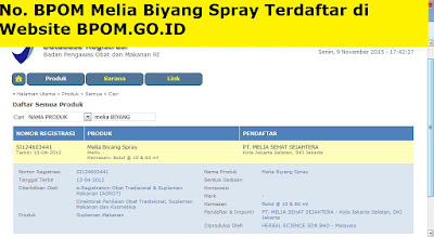 BPOM Melia biyang spray BPOM Melia biyang spray