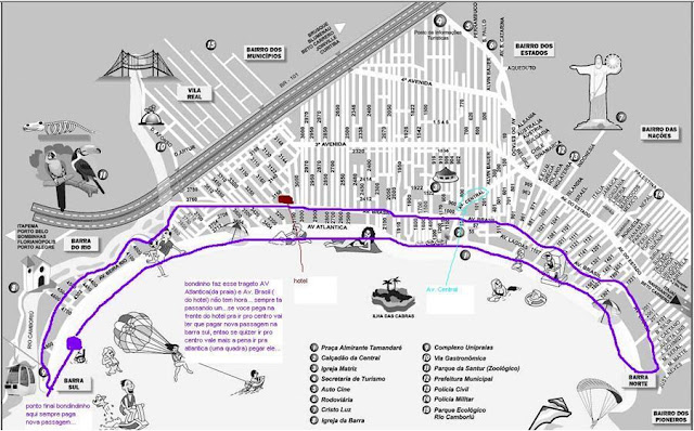 Mapa turístico de Balneário Camboriú