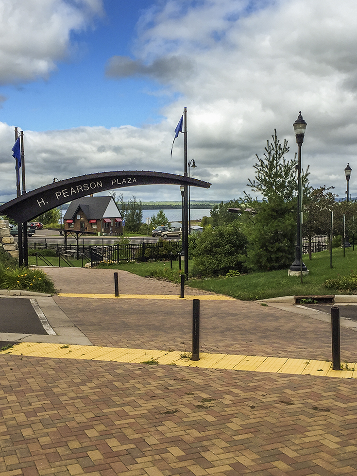 Pearson Plaza connects the downtown commercial district to the waterfront in Ashland WI