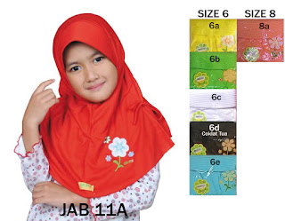 Jilbab Anak Delima Jab 11A Size 6-8