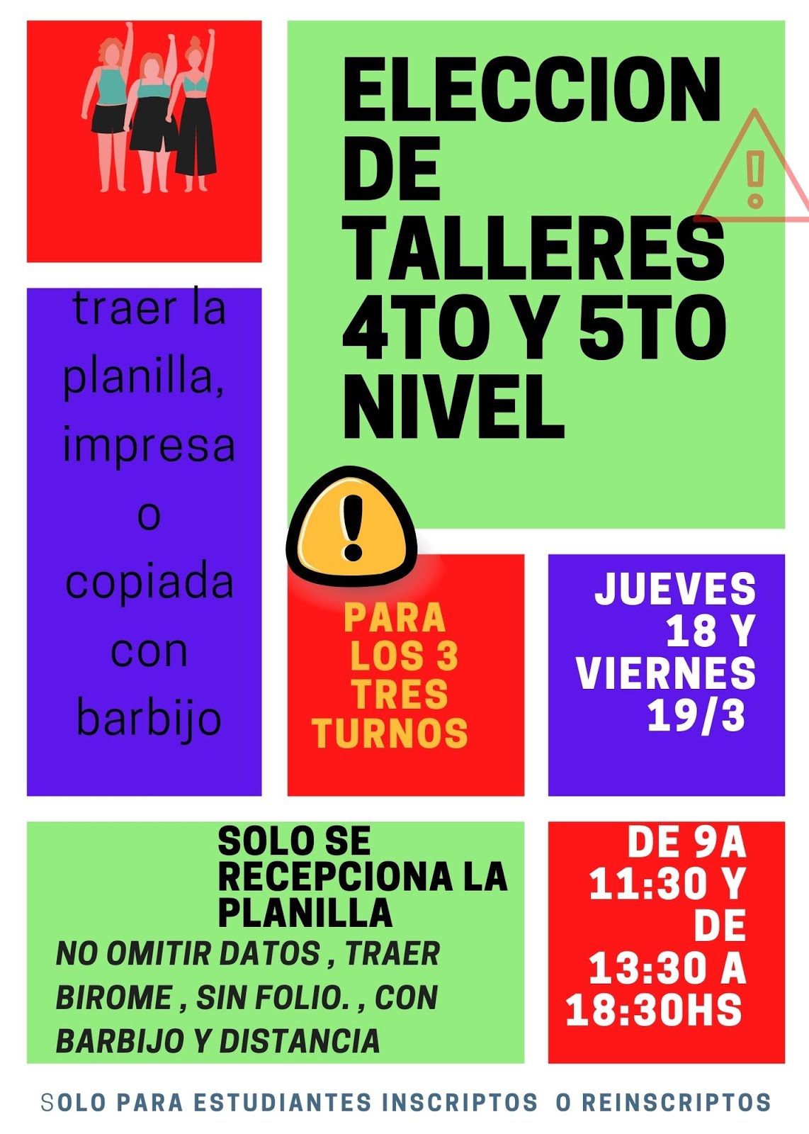 Eleccion de talleres 2021- estudiantes de 11 a 18 años .