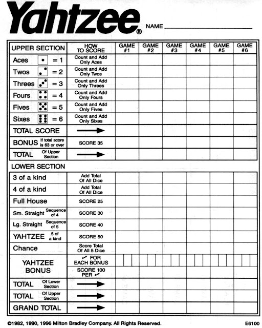 Hilaire image with free printable yahtzee score cards Monster image intended for free printable yahtzee score cards