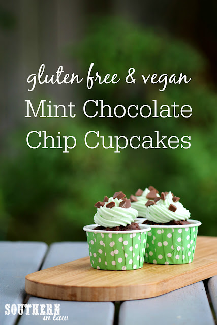 Easy Mint Chocolate Chip Cupcakes Recipe - gluten free, vegan, low  fat, lower sugar, kid friendly, birthday cakes, wheat free, dairy free, egg free