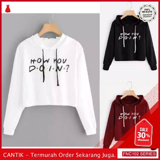 FNC102S24 Sweate Crop Hodie How Wanita You Doin Serba 40 Ribuan
