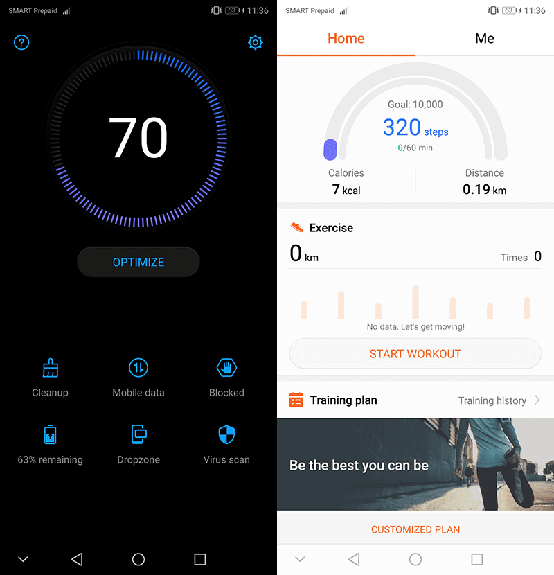 Phone manager and health app
