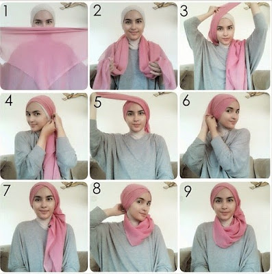 tutorial model hijab pashmina pesta modern terbaru