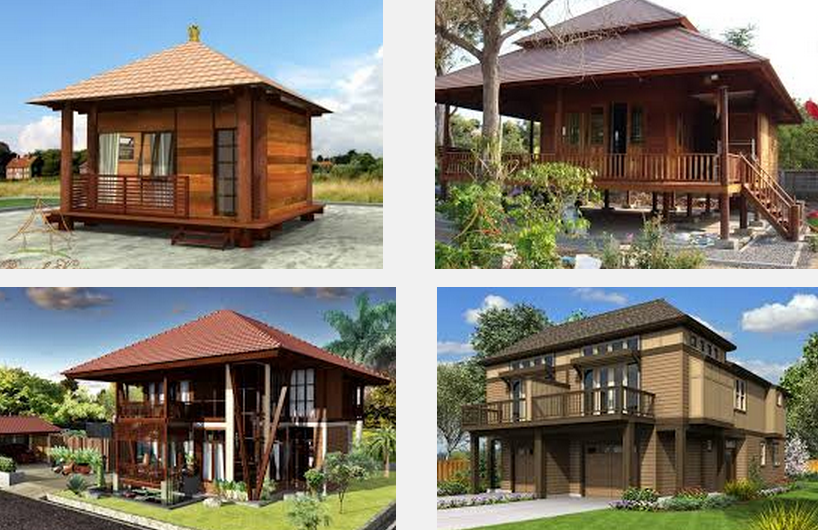 Gambar dan contoh foto desain  model rumah  kayu  unik  terbaru